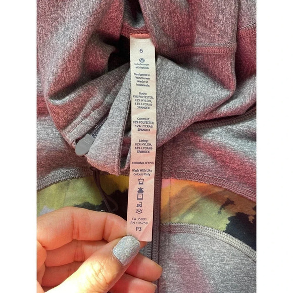 Lululemon Scuba Hoodie Full Zip Jacket Gray Camo Logo Women’s Size 6 Long Sleeve - Picture 3 of 8